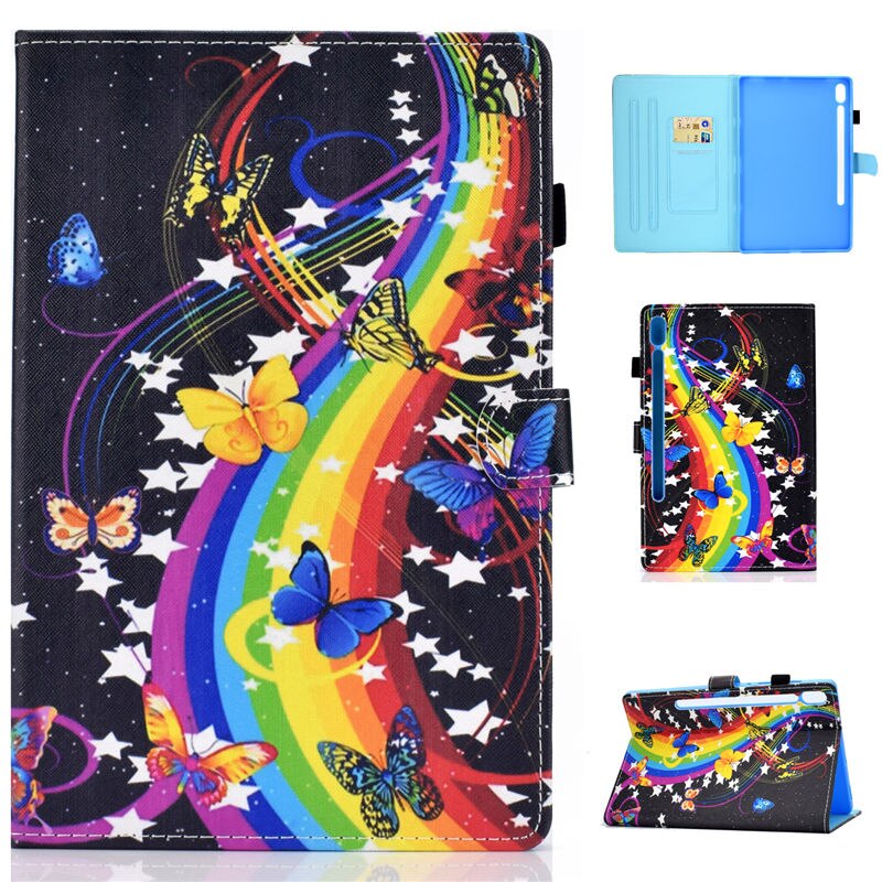 Case Samsung Galaxy Tab S7 SM-T870 SM-T875 #เคสฝาพับหนัง PU พิมพ์ลาย Pattern Printing Stand Leather