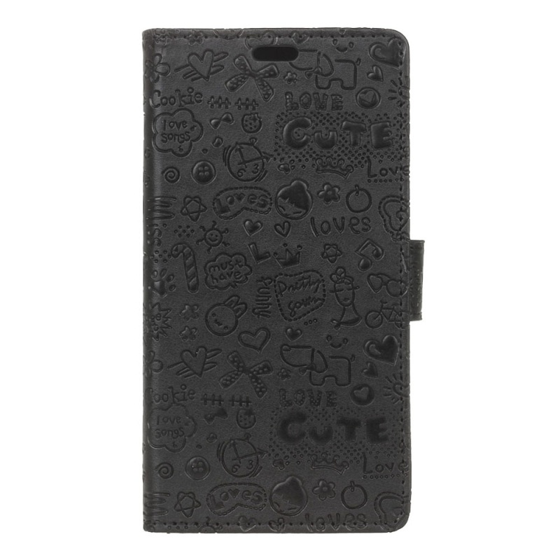 เคส Lenovo K6 Note สไตล์กระเป๋าสตางค์ ภาพการ์ตูน Graffiti น่ารักๆสีสันสดใสสวยงาม