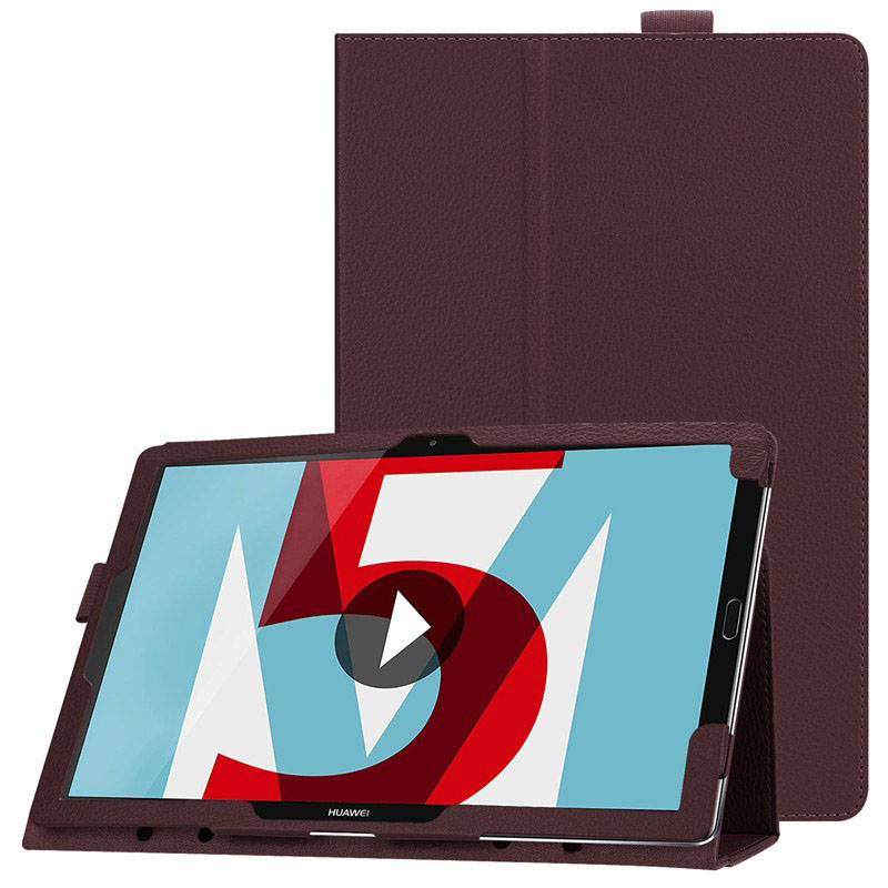 Case Huawei MediaPad M5 Pro 10.8 นิ้ว #เคสฝาพับหนัง PU ผิวลิ้นจี่ Litchi Skin Leather Case