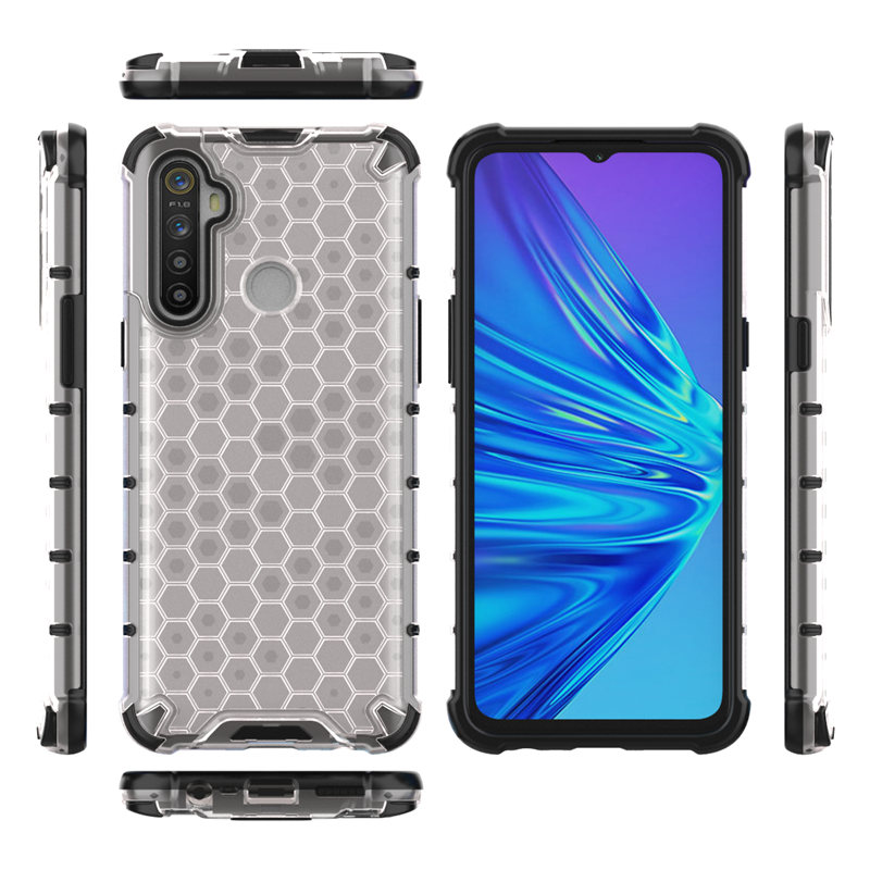 เคส Realme 5 Pro #เคสกันกระแทก Honeycomb Shock Absorber TPU + PC + Silicone Hybrid