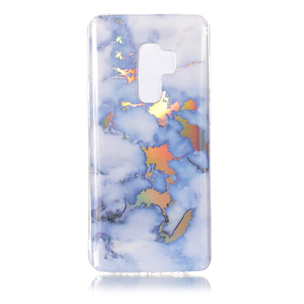 เคส Samsung Galaxy S9+ SM-G965 #เคสฝาหลัง TPU นิ่มรูปแบบลายหินอ่อนสี Electroplated