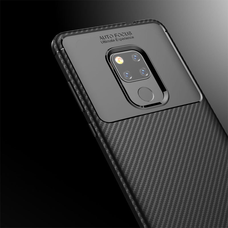 Case Huawei Mate 20 X #เคสฝาหลังนิ่ม Carbon Fiber Anti-drop TPU Protection