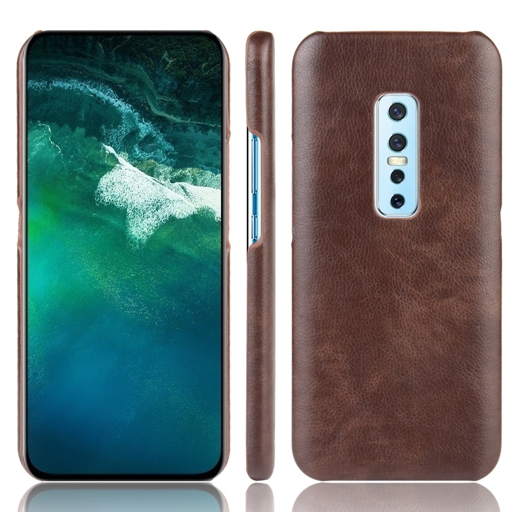 เคส vivo V17 Pro #เคสฝาหลังพลาสติกแข็งเคลือบหนัง PU ลายผิวลิ้นจี่ Litchi Skin Leather Coated
