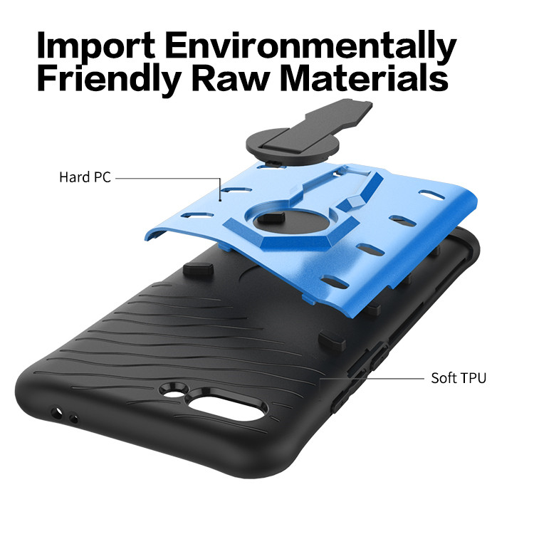 Case Honor 10 #เคสฝาหลัง TPU นุ่ม + พลาสติก มีขาตั้งในตัวหมุนได้ 360 องศา