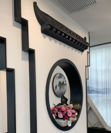 หลังคากระเบื้องแบบจีน (สีเทา) สำหรับตกแต่งสถานที่ต่างๆ 客厅瓦片造型墙壁装饰品创意瓦片装饰 Chinese Tile Decoration (Gray) Creative Tile Decoration