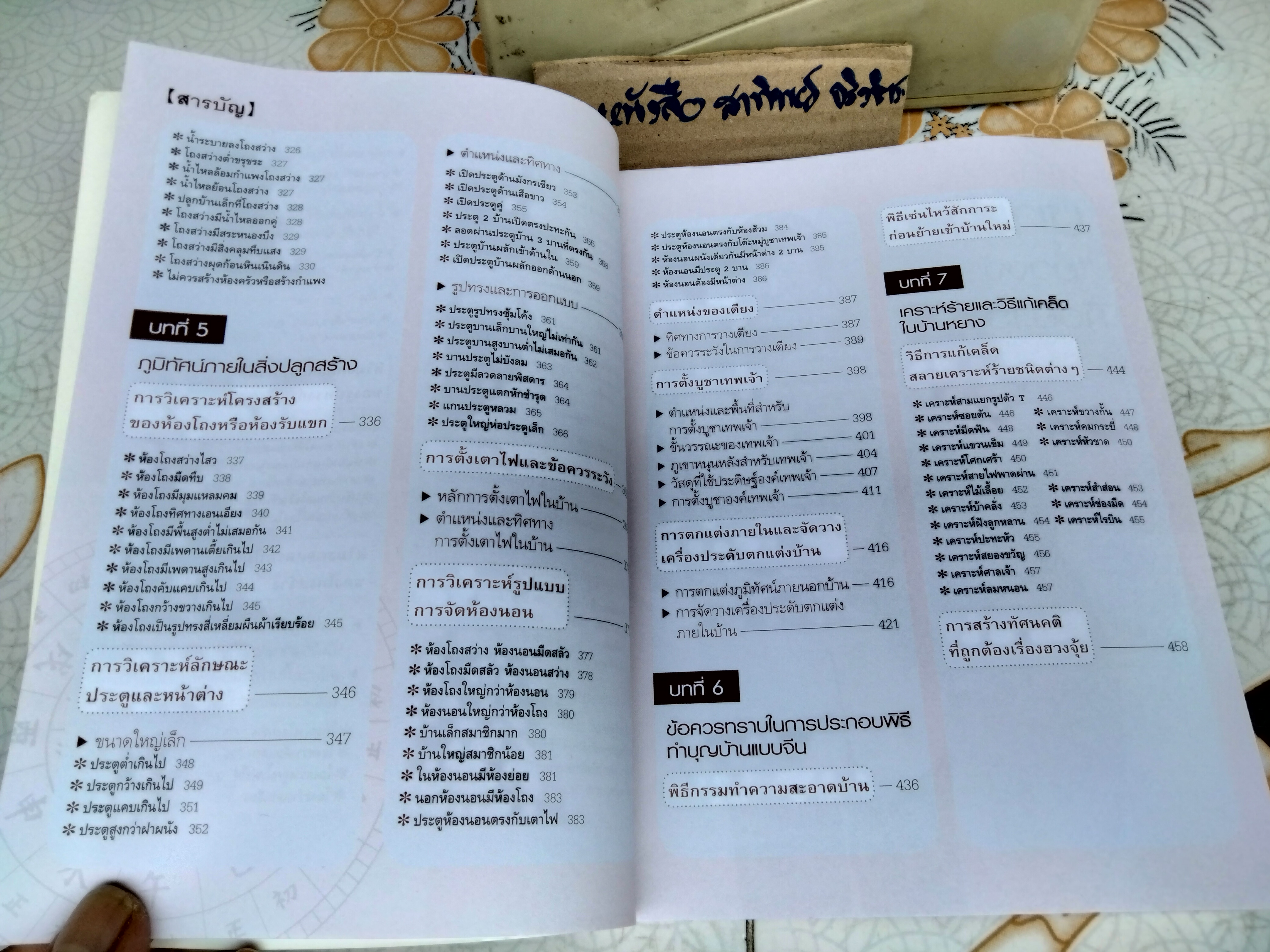 ฮวงจุ้ย บ้านพักอาศัย โดย ศาสตราจารย์อู๋จางอี้ แปลโดย กมล กฤปานันท์ พิมพ์ครั้งแรก พ.ศ 2551 (ตัวเล่มงอ)