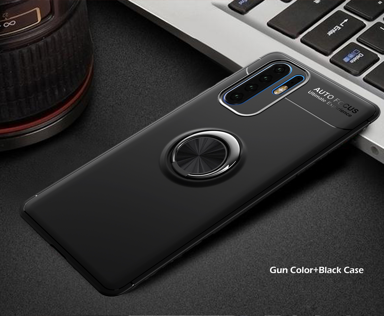 Case Huawei P30 Pro #เคสฝาหลัง Metal Ring Bracket TPU (แผ่นโลหะแบบ Built-in)