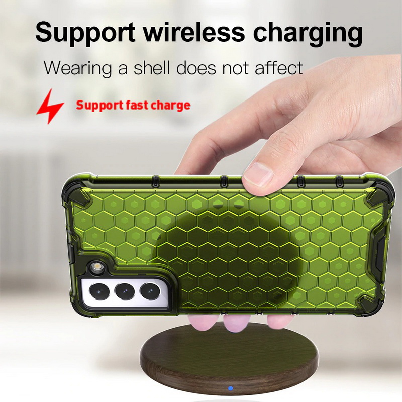 เคส Samsung Galaxy S22 5G #เคสฝาหลังกันกระแทก Honeycomb Shock Absorber TPU + PC + Silicone Hybrid