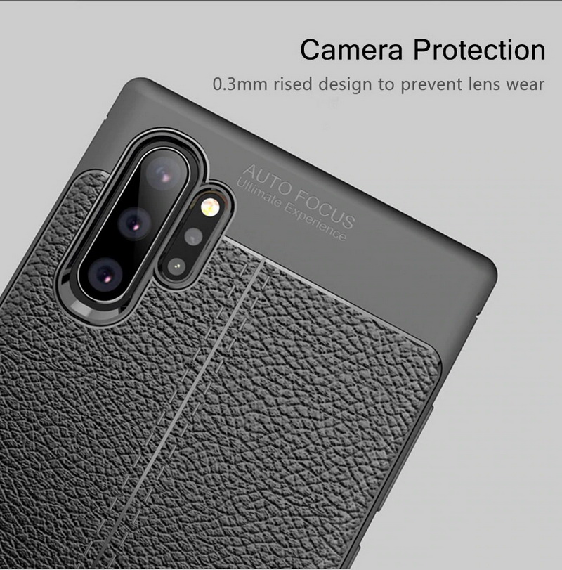 Case Samsung Galaxy Note 10+ #เคสฝาหลัง TPU ผิวลิ้นจี่ช่วยป้องกันลายนิ้วมือและกันลื่นได้ดี