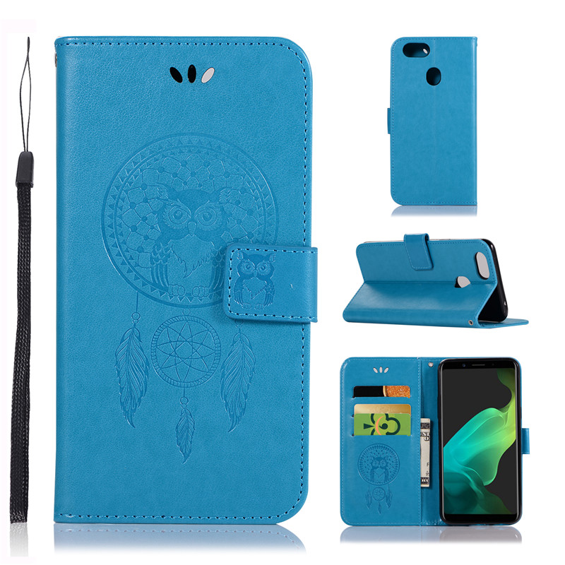 เคส OPPO F5 #เคสฝาพับหนัง PUแบบกระเป๋าสตางค์ ลายนกฮูก Dream Catcher Owl คุณภาพดีราคาเบาๆสบายกระเป๋า