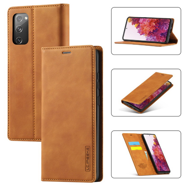 เคส Samsung Galaxy S20 FE / S20 FE 5G #เคสฝาพับหนัง PU คุณภาพดีสไตล์กระเป๋าสตางค์พร้อมช่องใส่การ์ด Case with Magnetic Closing Clasp Stand Card Slots Casing