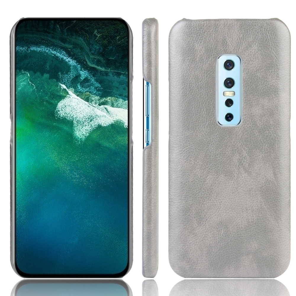 เคส vivo V17 Pro #เคสฝาหลังพลาสติกแข็งเคลือบหนัง PU ลายผิวลิ้นจี่ Litchi Skin Leather Coated
