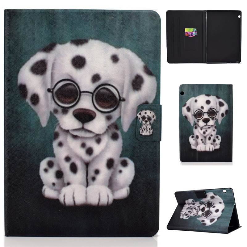 เคส Huawei MediaPad T5 10 #เคสฝาพับมีช่องเสียบการ์ดหนัง PU พิมพ์ลาย Shock-proof Pattern Printing Card Slot PU Leather