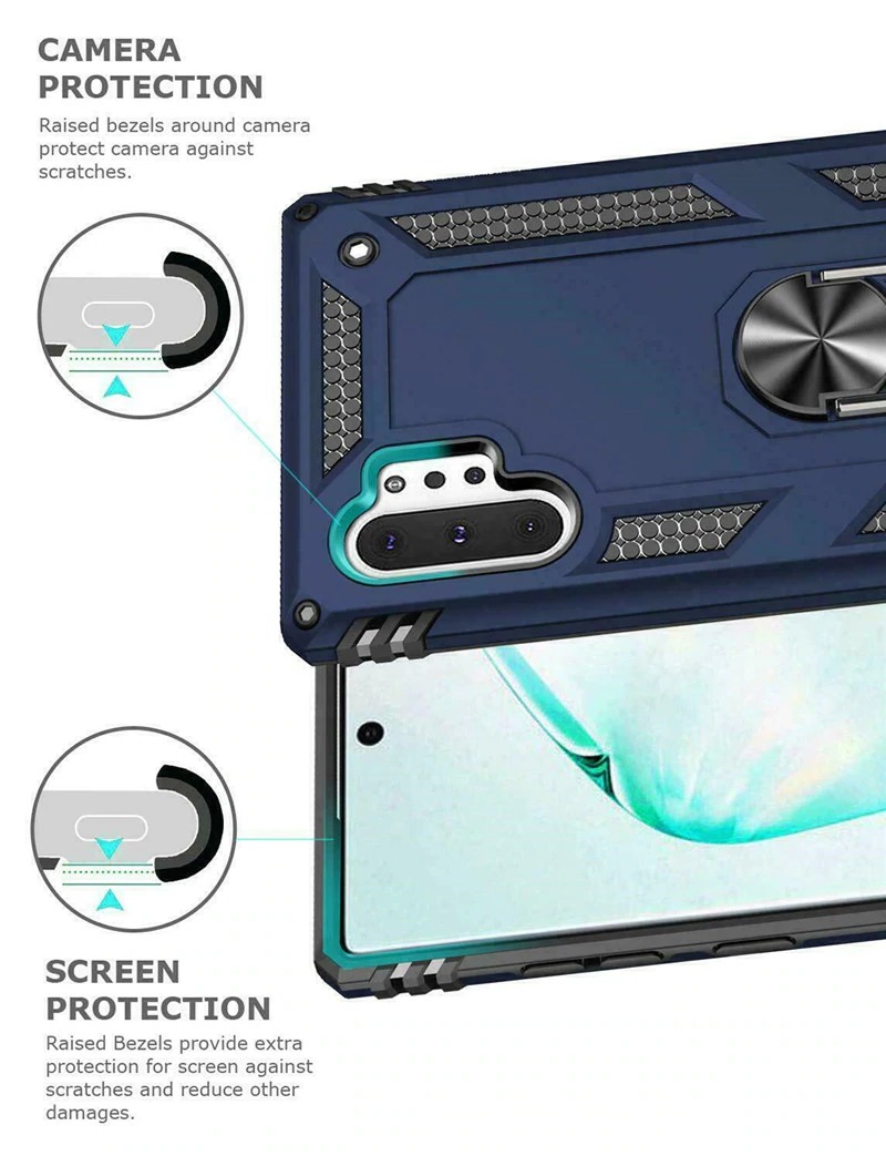 Case Samsung Galaxy Note 10+ #เคสฝาหลัง Hybrid TPU+PC มีแหวนสวมนิ้ว