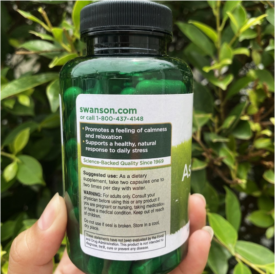 โสมอินเดีย Ashwagandha 450 mg 100 Capsules (Swanson®)