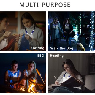 Vekkia® Rechargeable 2 LED Neck Book Light ไฟ LED แบบคล้องคอ แบบชาร์จได้ ใส่วิ่งได้ ไฟฉาย ไฟอ่านหนังสือ