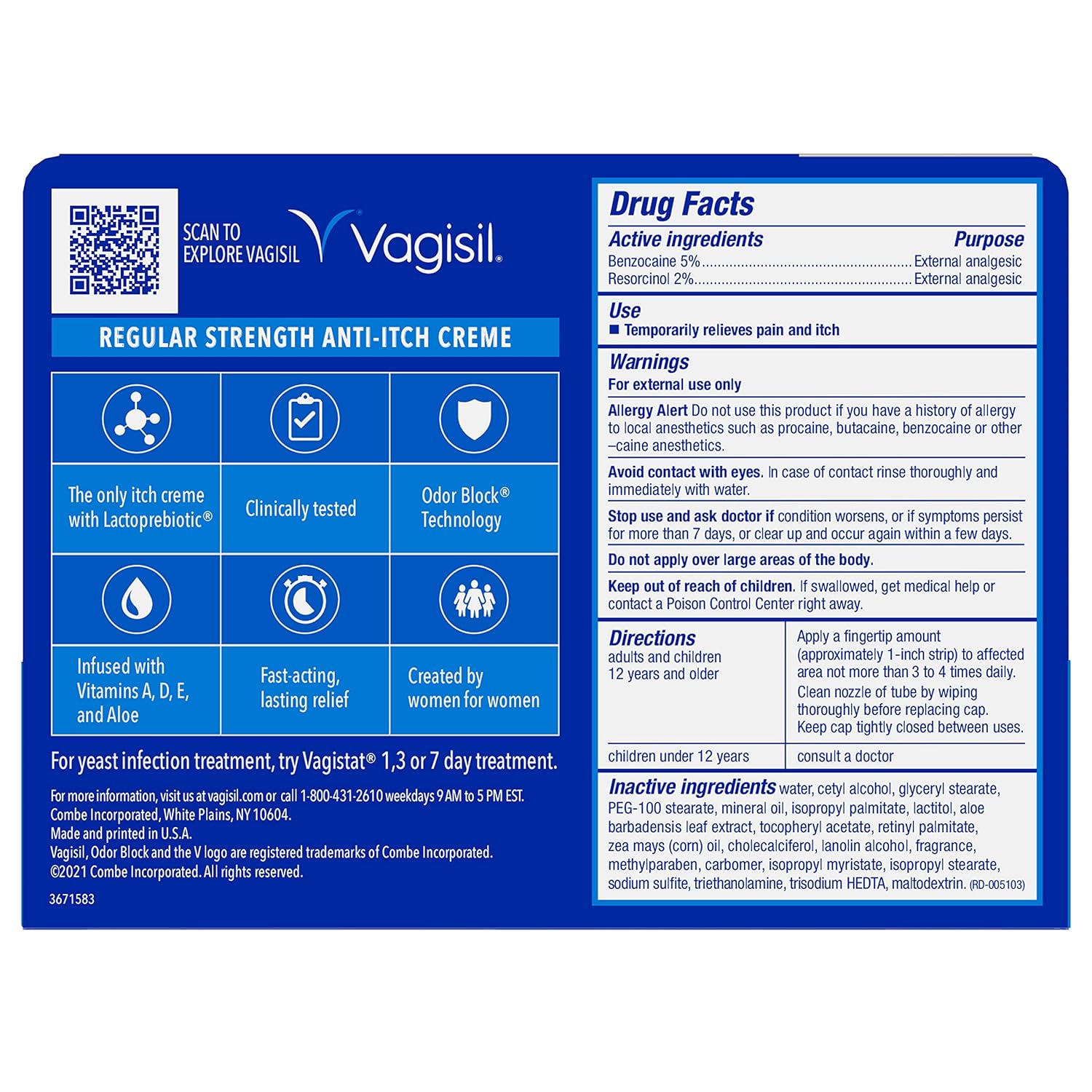 80% Sale!! EXP.06/2025 Vagisil® Regular Strength Anti-Itch Cream 28g ครีมบรรเทาอาการคัน สูตรเข้มข้น