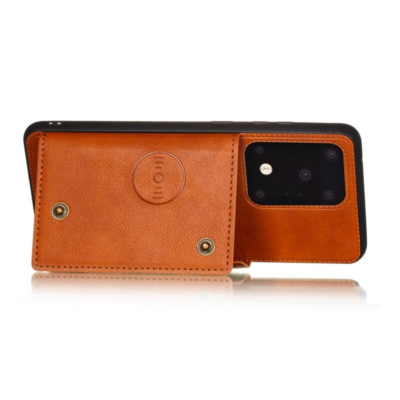 เคส Samsung Galaxy Note 20 Ultra / Note 20 Ultra 5G #เคสแบบฝาหลัง TPU เคลือบหนัง PU มีที่เก็บบัตร PU Leather Coated TPU Card Holder Magnetic Kickstand