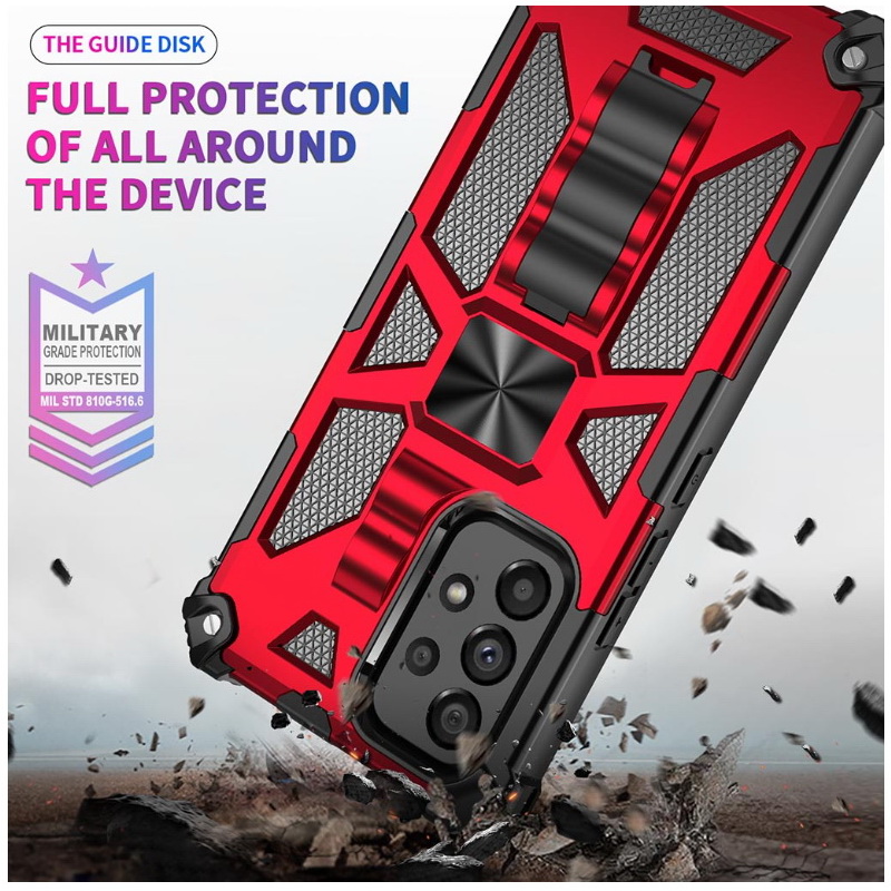 เคส Samsung Galaxy A21s #เคสฝาหลังพลาสติกแข็ง ไฮบริด TPU + Kickstand