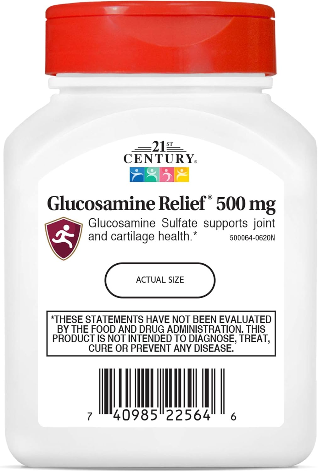 21st Century® Glucosamine Relief 500 mg 60 Capsules Easy Swallow กลูโคซามีน ช่วยบำรุงข้อต่อ ลดการเสื่อมของกระดูกอ่อน เหมาะสำหรับผู้มีอาการปวดข้อ