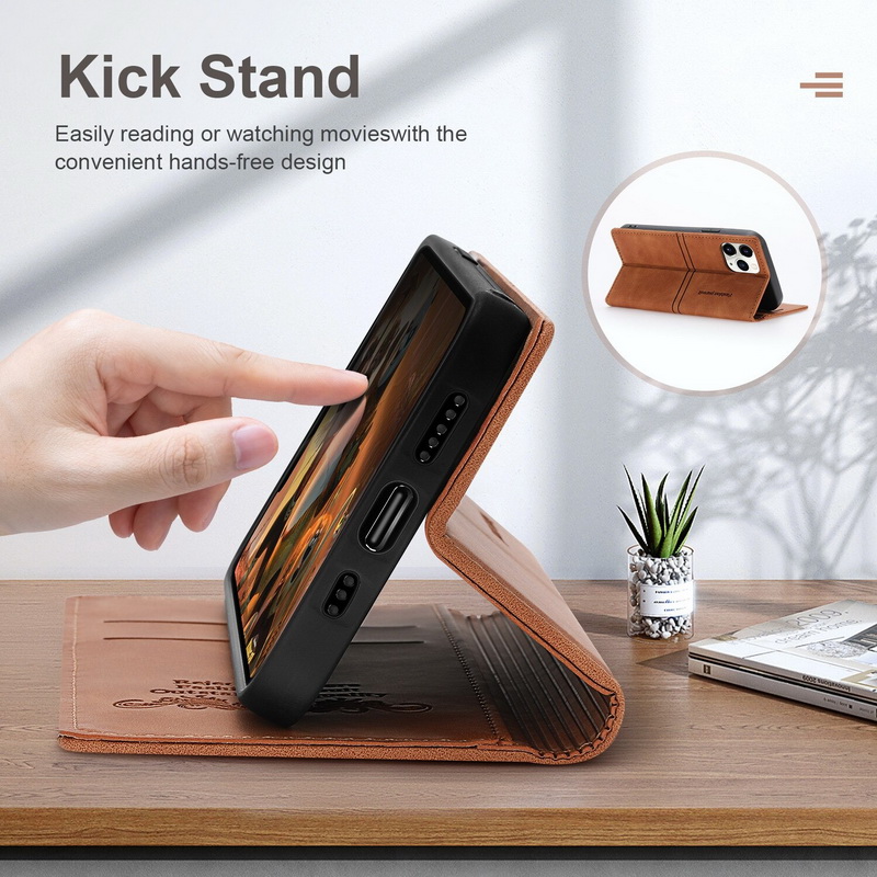 เคส Samsung Galaxy S21 FE 5G #เคสฝาพับหนัง PU แบบกระเป๋าสตางค์ Retro Matte Leather Wallet