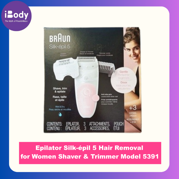 เครื่องกำจัดขน สำหรับผู้หญิง Epilator Silk-épil 5 Hair Removal for Women Shaver & Trimmer Model 5391 (Braun®) SES 5-620