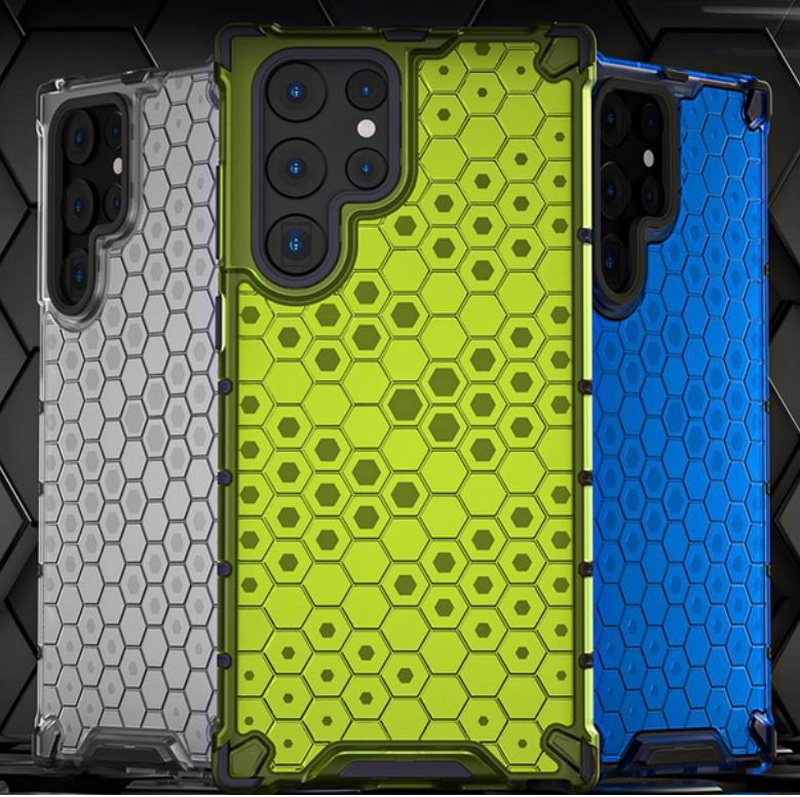 เคส Samsung Galaxy S23 Ultra 5G #เคสฝาหลังกันกระแทก Honeycomb Shock Absorber TPU + PC + Silicone Hybrid