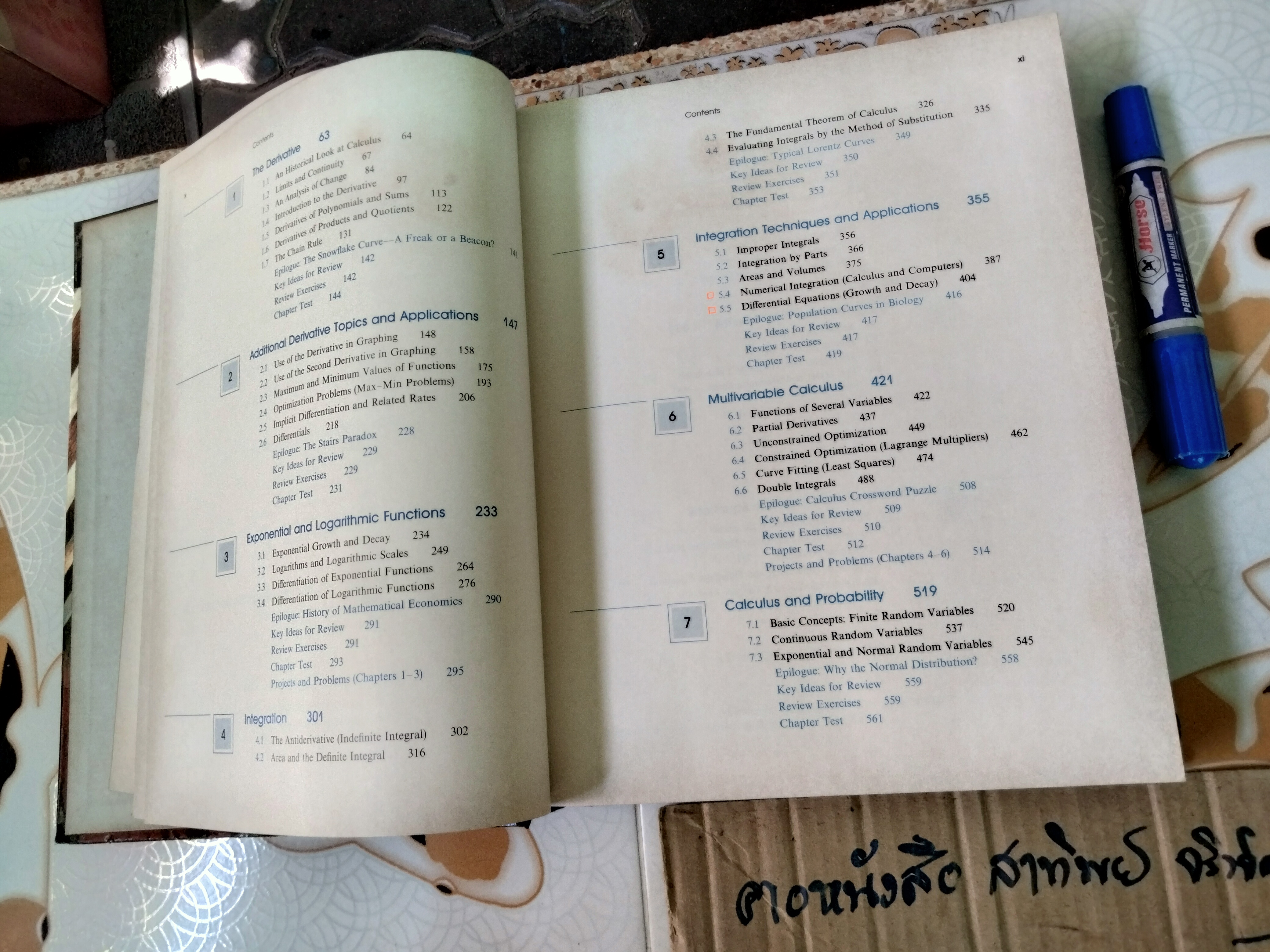 Calculus and Its Applications, Stanley J. Farlow and Gary M. Haggard. (สันหนังสือด้านล่างมีรอยแหว่งเล็กน้อย)