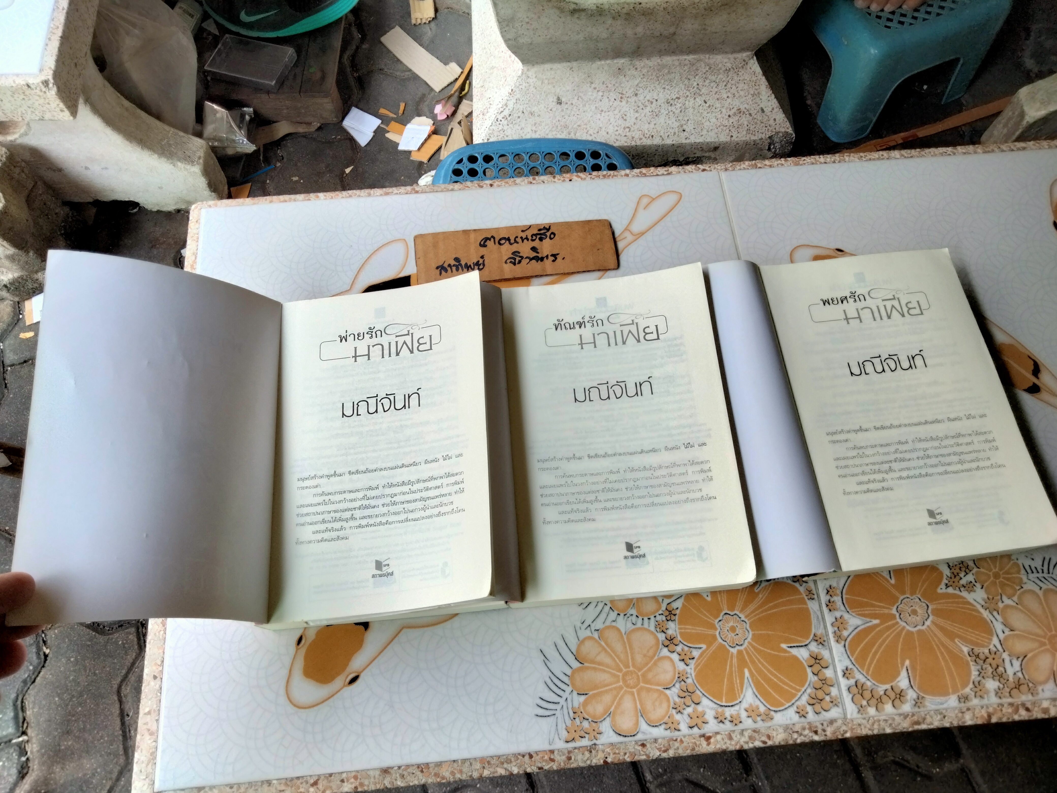 นวนิยายชุด พ่ายรักมาเฟีย โดย มณีจันท์ มีทั้งหมด 3 เล่ม คือ พ่ายรักมาเฟีย ทัณฑ์รักมาเฟีย และ พยศรักมาเฟีย