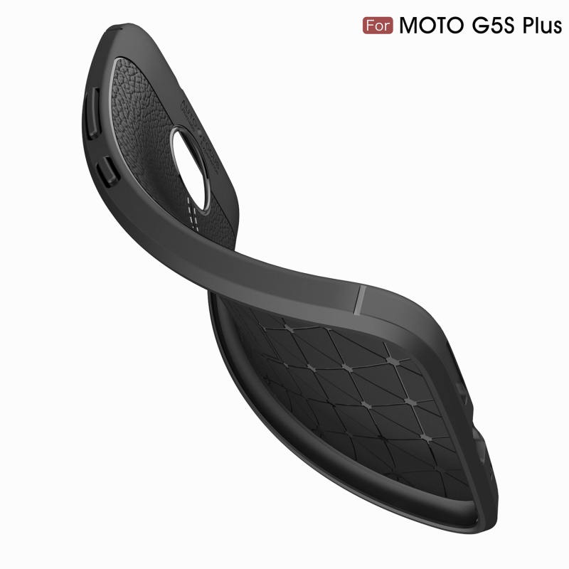 เคส Moto G5S Plus 5.5 นิ้ว #เคสฝาหลังหนังPU ผิวลิ้นจี่ช่วยป้องกันลายนิ้วมือและกันลื่นได้ดี