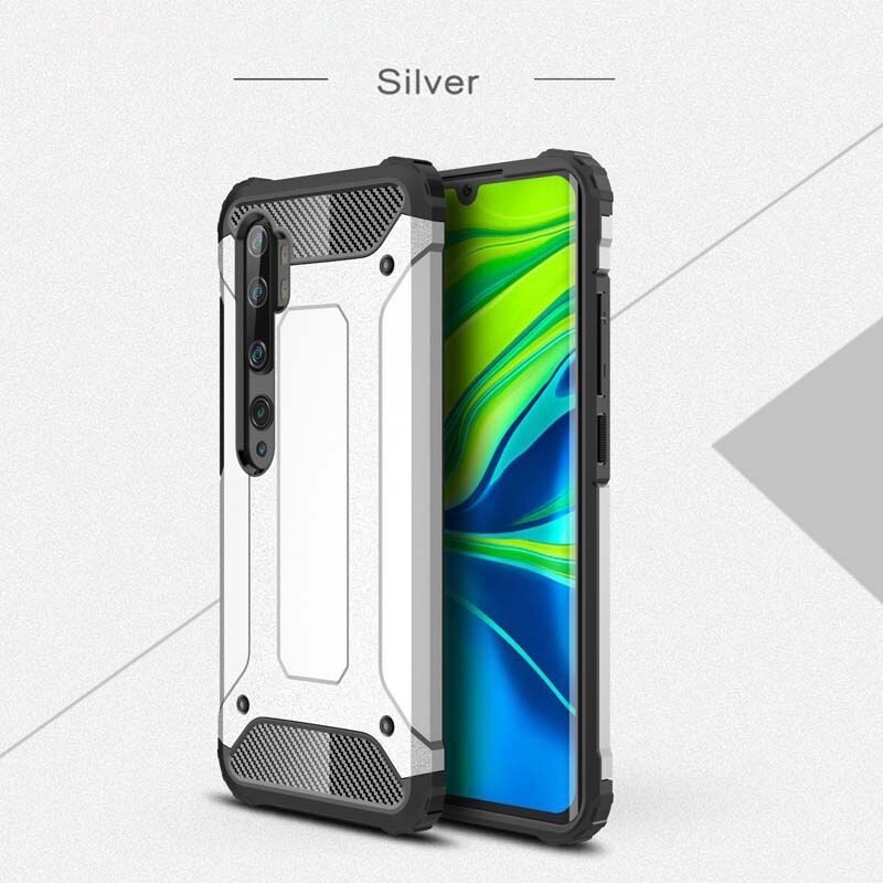Case Xiaomi Mi Note 10 Pro #เคสฝาหลังเกราะป้องกัน ไฮบริด พลาสติก+TPU Heavy Duty Rugged Hybrid