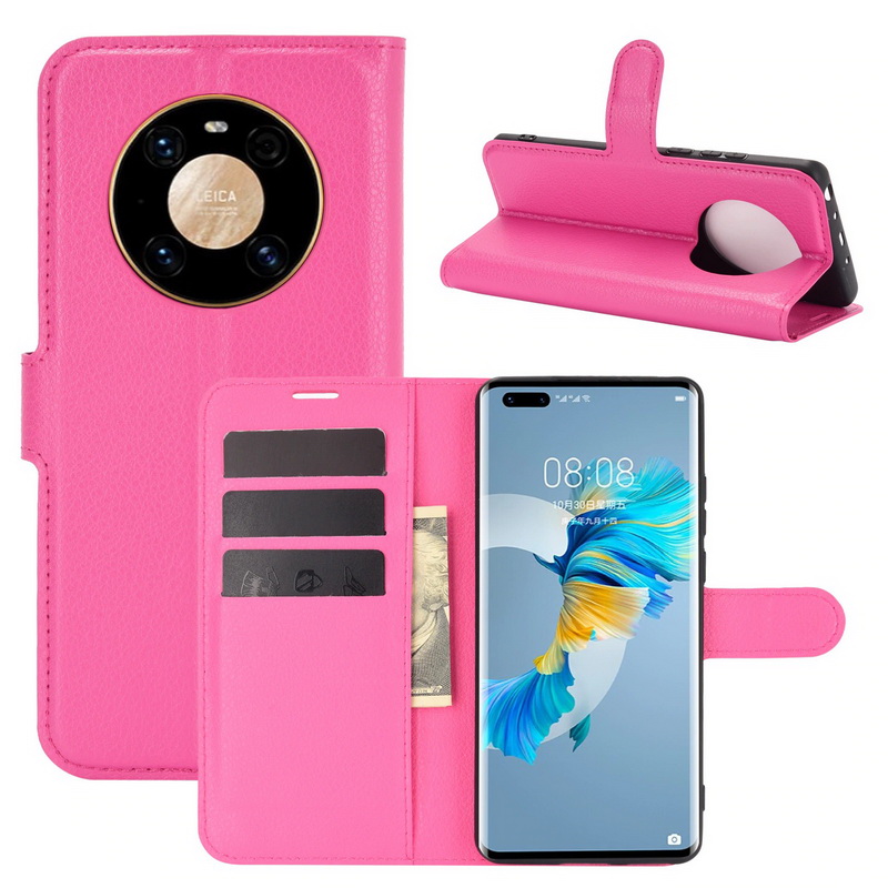 เคส Huawei Mate 40 Pro #เคสฝาพับสไตล์กระเป๋าสตางค์หนัง PU ผิวลิ้นจี่