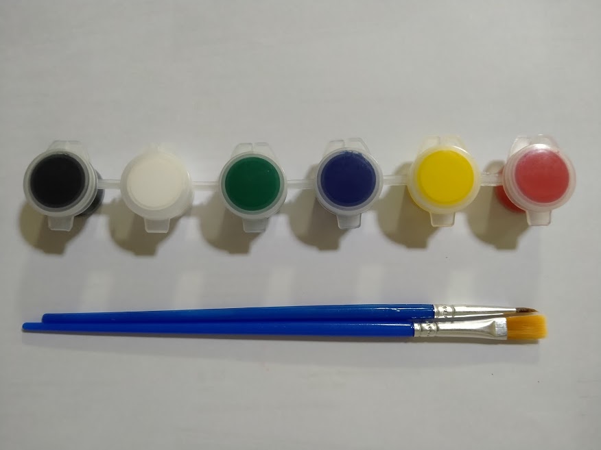 สีอะครีลิค 6 ช่อง 3 มล. สำหรับนักเรียนเพ้นท์หน้ากากงิ้วปักกิ่ง 3毫升6连体简易装丙烯颜料儿童绘画 3 ml 6 Pieces Simple Acrylic Peking Opera Mask Paint for Student