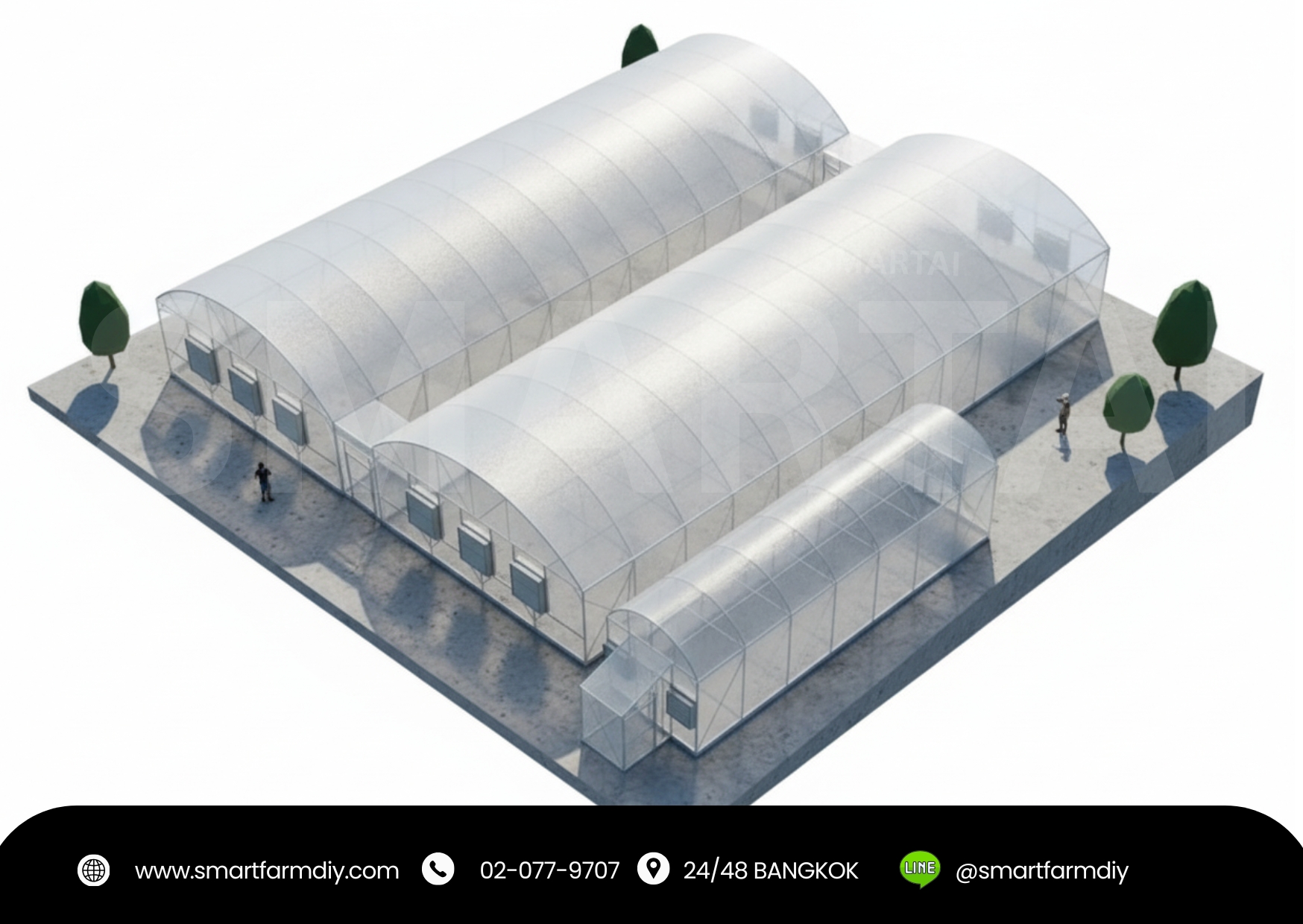 โรงเรือนปลูกพืช พร้อมระบบEVAP พร้อมระบบสมาร์ทฟาร์ม