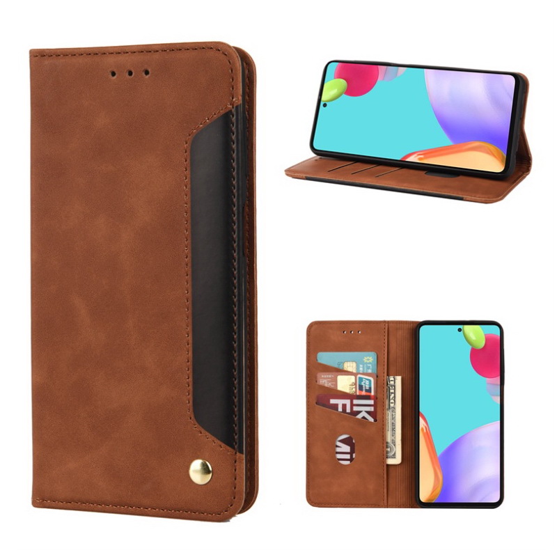 เคส Samsung Galaxy A53 5G #เคสฝาพับหนัง PU สไตล์กระเป๋าสตางค์พร้อมช่องใส่การ์ด Luxury Flip Stand Card Phone Leather Wallet Cover Casing
