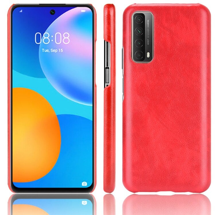เคส Huawei Y7a #เคสฝาหลังพลาสติกแข็งเคลือบหนัง PU ลายผิวลิ้นจี่ Litchi Skin Leather Coated