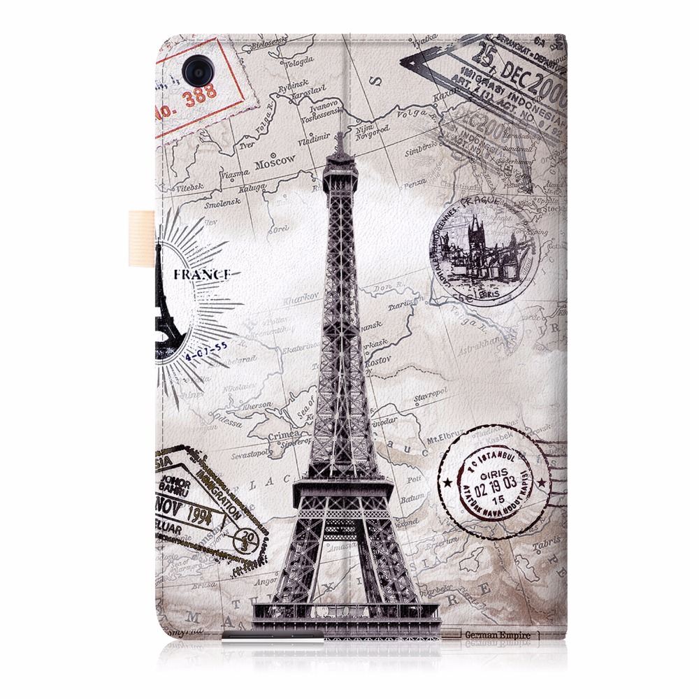 Case Huawei MediaPad M5 Pro 10.8 นิ้ว #เคสฝาพับหนัง PU พิมพ์ลายมีแถบยืดหยุ่นสวมนิ้ว Pattern Printing Pocket Front PU Leather with Elastic Band
