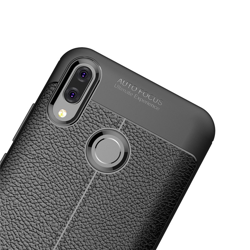 เคส Huawei Y9 (2019) #เคสฝาหลังผิวลิ้นจี่ช่วยป้องกันลายนิ้วมือและกันลื่นได้ดี