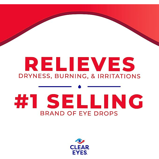 70% Sale!!! EXP.09/25Clear Eyes® Eyedrops for Relieves Redness, Itching and Irritation ผลิตภัณฑ์หยอดตา น้ำยาหยอดตา
