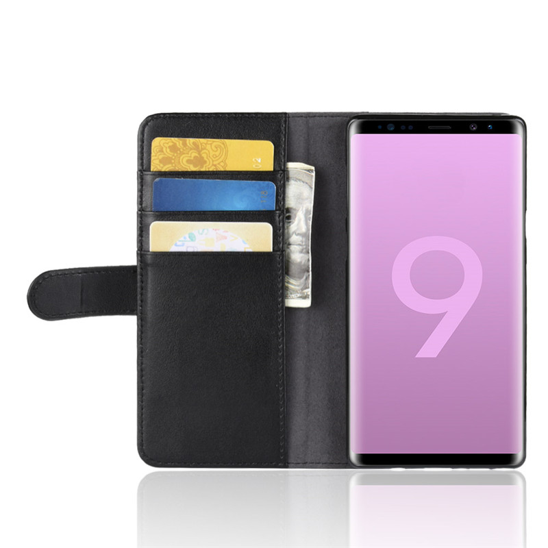 เคส Samsung Galaxy Note 9 #เคสฝาพับสไตล์กระเป๋าสตางค์รูปแบบหนังแท้แยกมีช่องเสียบบัตรคุณภาพดี