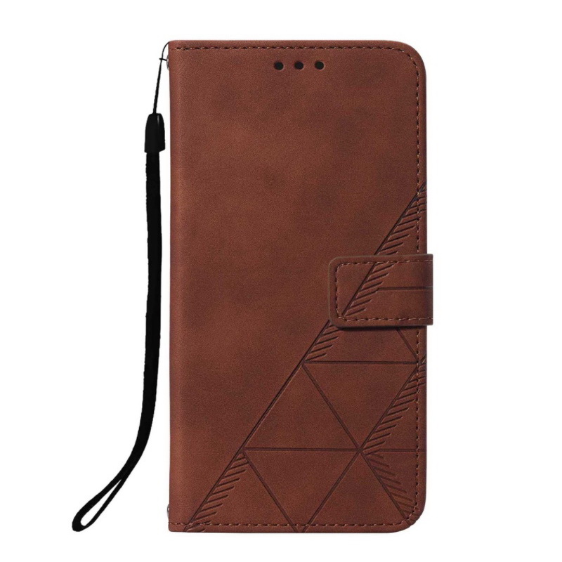 เคส OPPO A76 #เคสฝาพับปกหนัง PU ลายเรขาคณิต พร้อมช่องใส่บัตรแบบกระเป๋าสตางค์