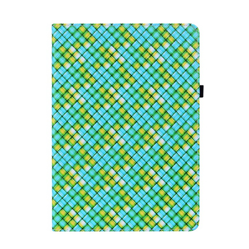 เคส Samsung Galaxy Tab S7 FE 12.4"(T730,T736) #เคสฝาพับหนัง PU แบบลายสานมีช่องใส่บัตร ตั้งได้ Leather Tablet Stand Cover with Card Holder