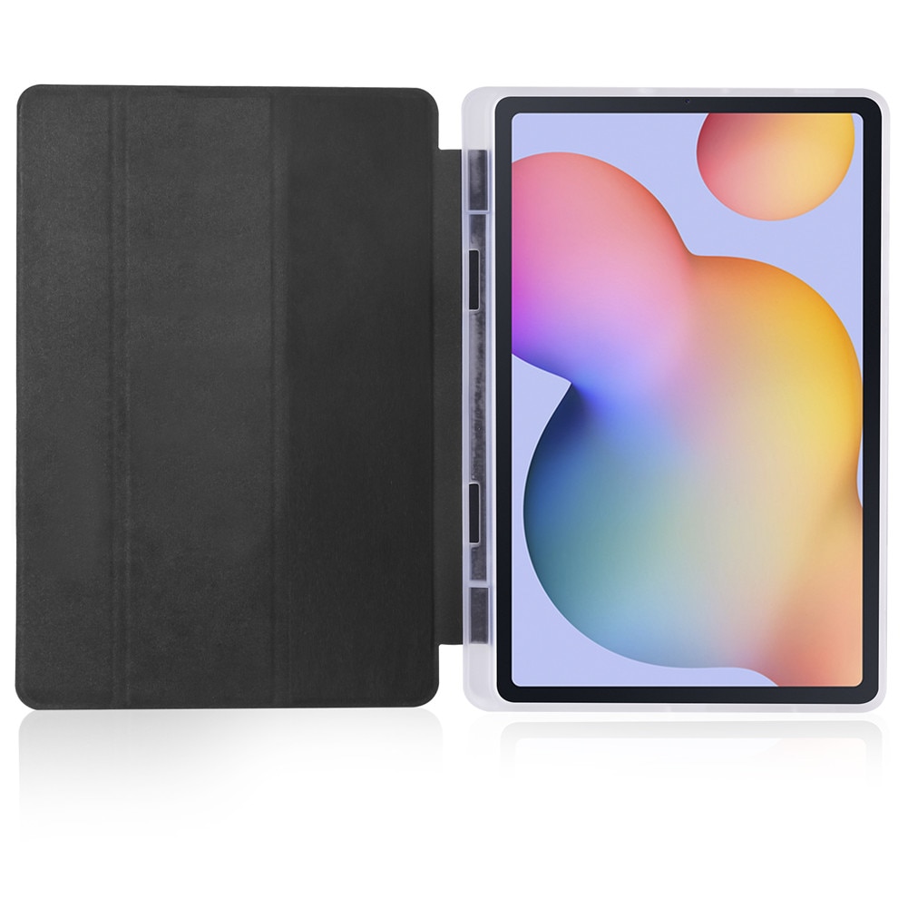 Case Samsung Galaxy Tab S6 Lite 10.4 SM-P610 P615 P617 #เคสฝาพับหนัง PU แบบ 3 พับมีช่องเก็บปากกา Soft TPU Tri-fold Stand Leather Smart Tablet