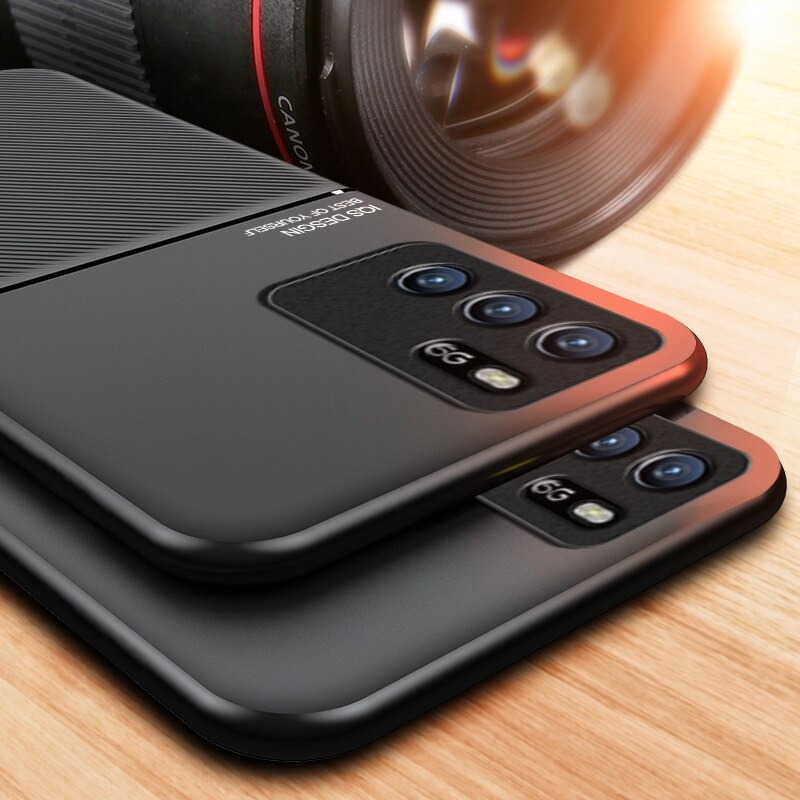 เคส OPPO Reno 6Z 5G #เคสฝาหลัง TPU เคลือบหนัง PU สไตล์ธุรกิจที่เรียบง่ายมีแผ่นเหล็กในตัว Minimalist Business Style Leather Coated TPU Built-in metal magnetic plate