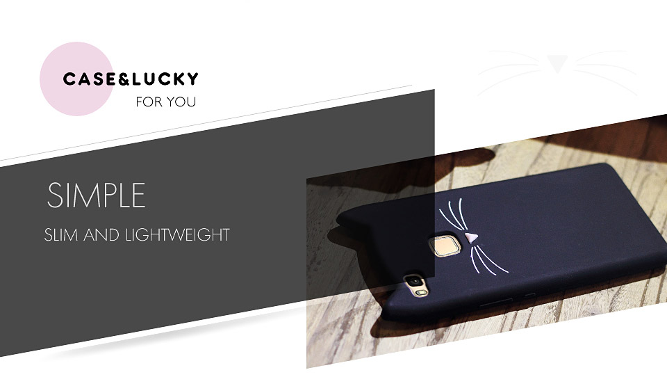 Case Huawei P9 Lite เคสฝาหลัง3D Moustache Cat Soft Silicone Protective Cover