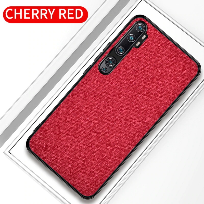 เคส Xiaomi Mi Note 10 Pro #เคสฝาหลังเคลือบผิวผ้า Matte Cloth PU + PC + TPU Hybrid