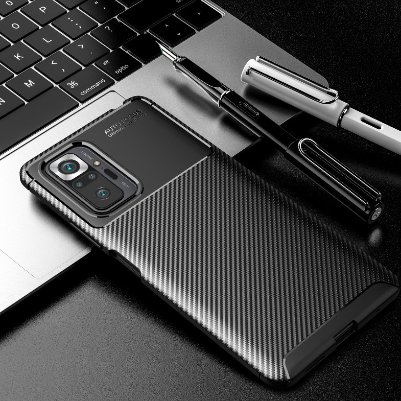 เคส Redmi Note 10 Pro #เคสฝาหลังนิ่ม Carbon Fiber Anti-drop TPU Protection