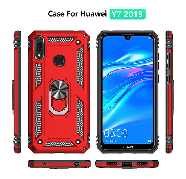 Case Huawei Y7 2019 #เคสฝาหลัง Hybrid TPU+PC มีแหวนสวมนิ้ว