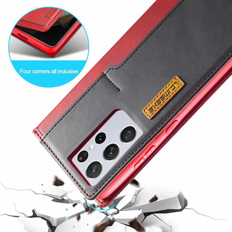 เคส Samsung Galaxy S21 Ultra #เคสฝาพับหนัง PU สไตล์กระเป๋าสตางค์พร้อมช่องใส่การ์ด Fashion Retro Card Slot Wallet Flip Cover PU Leather Phone Case