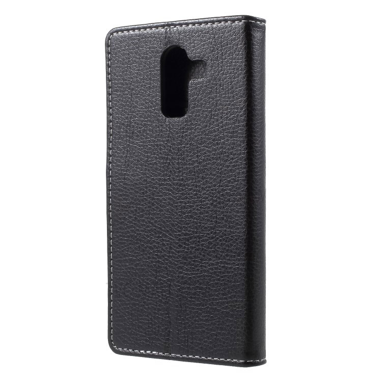 Case Samsung Galaxy J8 (2018) #เคสฝาพับแบบกระเป๋าสตางค์หนัง PU ผิวลิ้นจี่ Litchi Grain Wallet